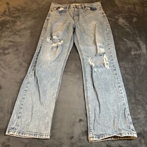 Eunina Olsen Super High Rise Classic Straight Leg Distressed Jeans womens 9/29w